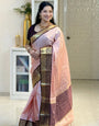 Glorious Baby Pink Soft Silk Saree With Effulgent Blouse Piece