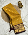 Adorning Mustard Soft Silk Saree With Blissful Blouse Piece