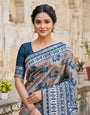 Surpassing Rama Pure Zari Weaving Banarasi Silk Saree With Cynosure Blouse Piece