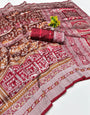 Extraordinary Maroon Pure Zari Weaving Banarasi Silk Saree With Smart Blouse Piece