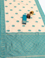 Cynosure Beige Pure Banarasi Silk Saree With Invaluable Blouse Piece