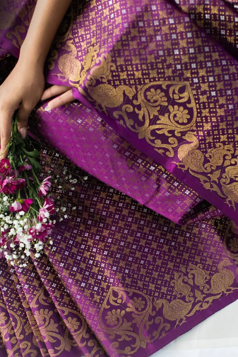 Propinquity Purple Soft Silk Saree With Ideal Blouse Piece