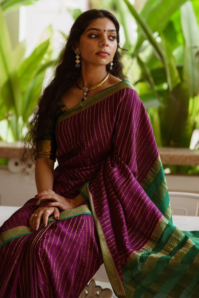 Propinquity Purple Soft Silk Saree With Devastating Blouse Piece
