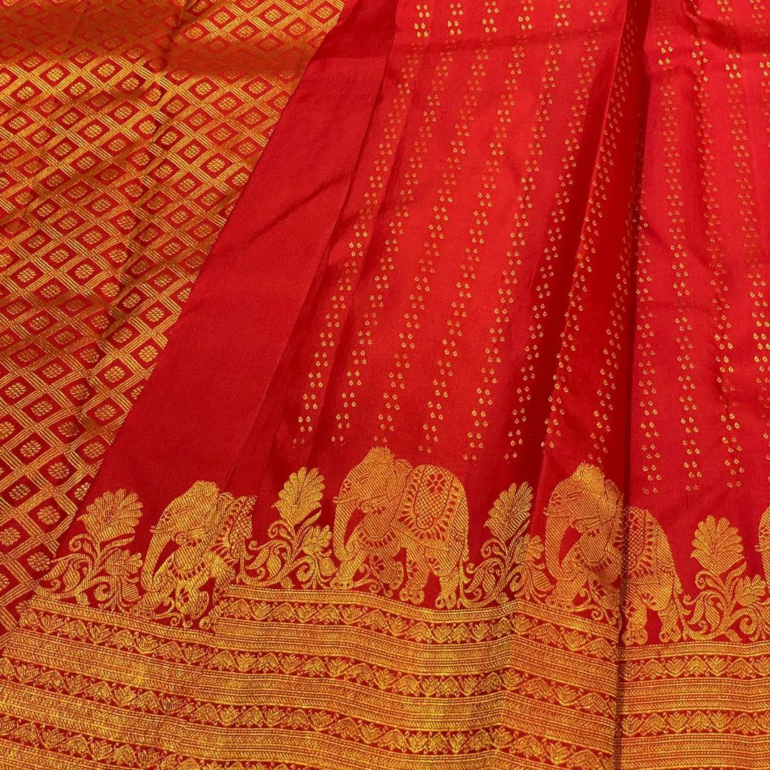 Quixotic Red Soft Banarasi Silk Saree With Aplomb Blouse Piece