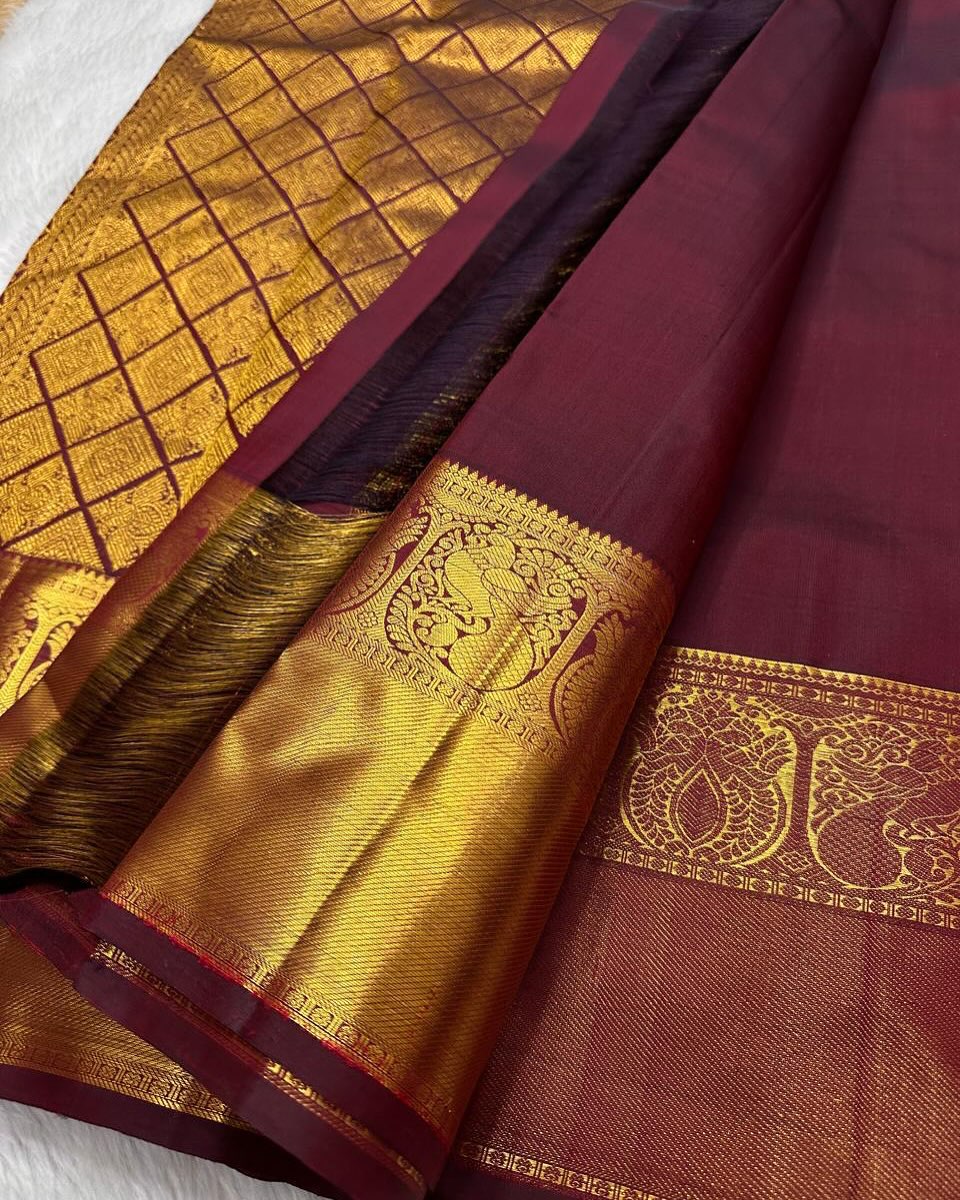 Captivating Maroon Soft Banarasi Silk Saree With Desirable Blouse Piece