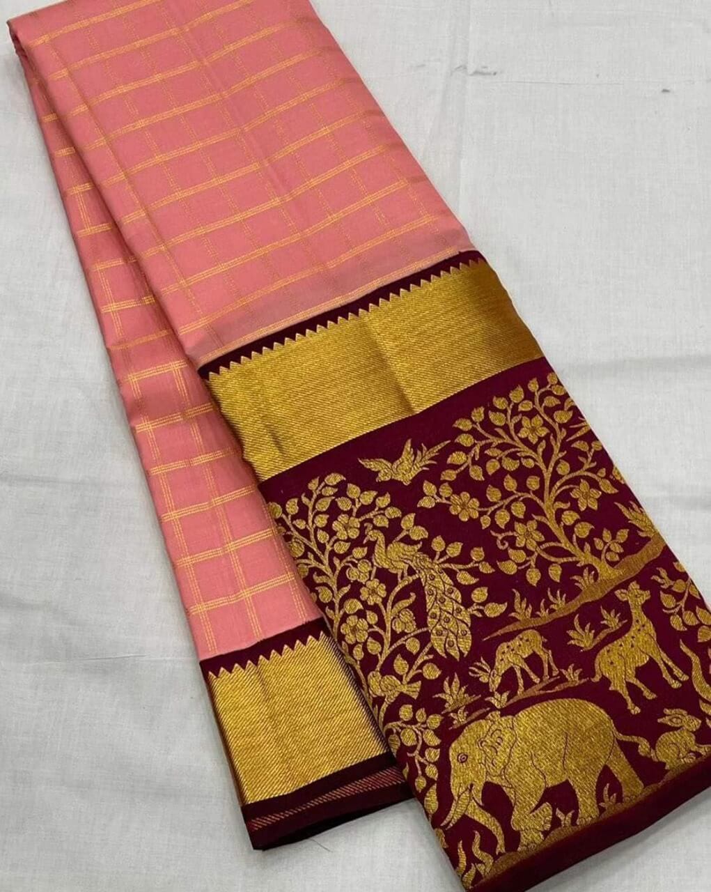 Evocative Pink Soft Silk Saree With Stunning Blouse Piece