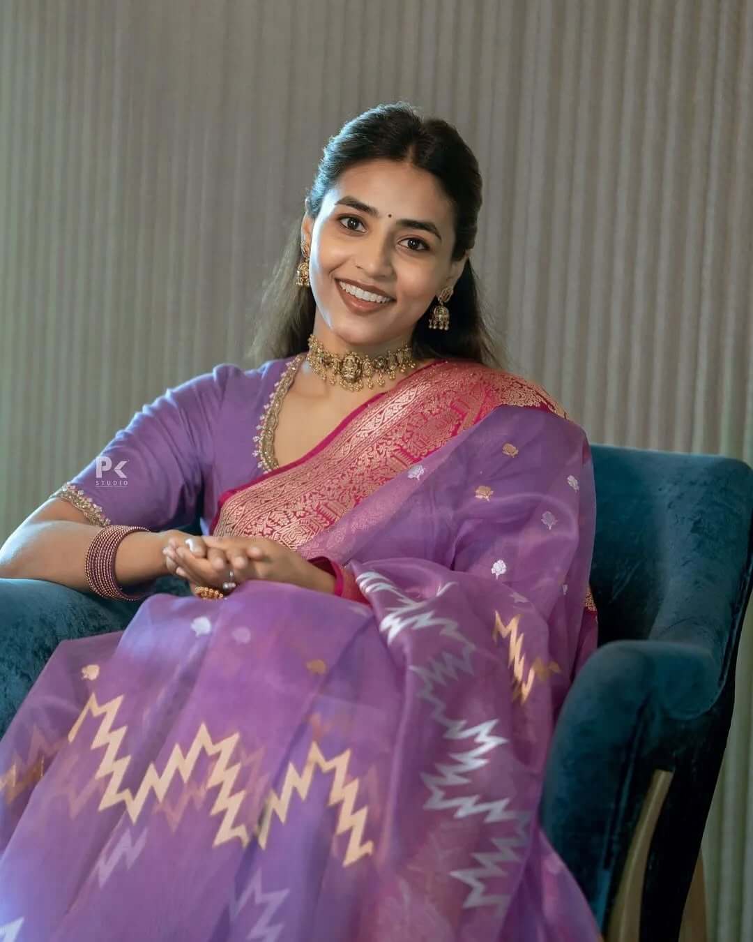 Enchanting Lavender Cotton Silk Saree With Vibrant Blouse Piece