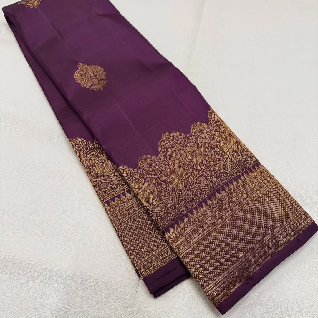 Ephemeral Purple Soft Banarasi Silk Saree With Intricate Blouse Piece