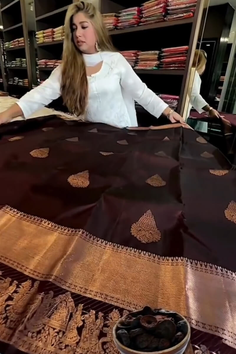 Luxuriant Purple Soft Banarasi Silk Saree With Enthralling Blouse Piece