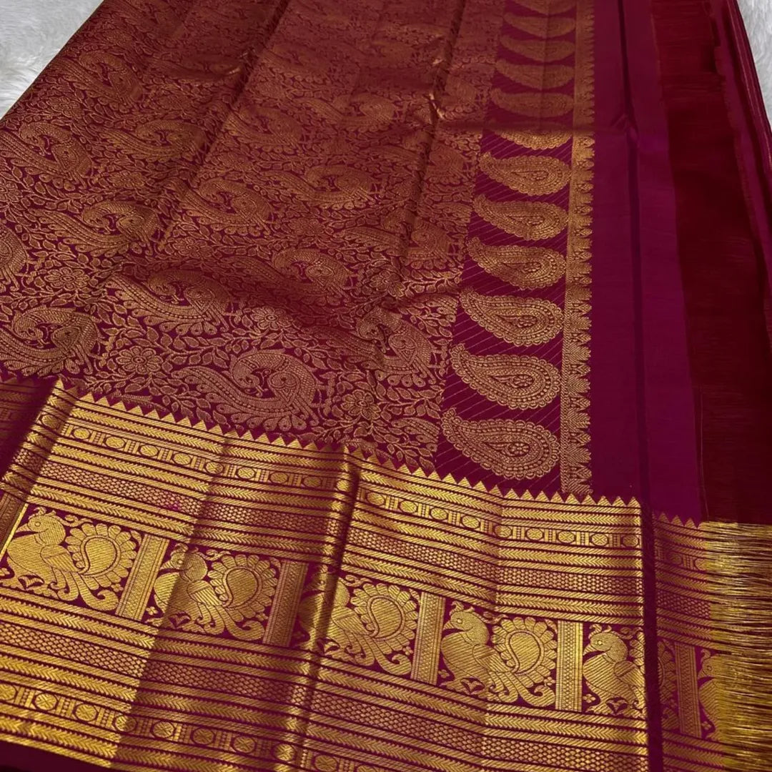 Fairytale Dark Pink Soft Banarasi Silk Saree With Demanding Blouse Piece