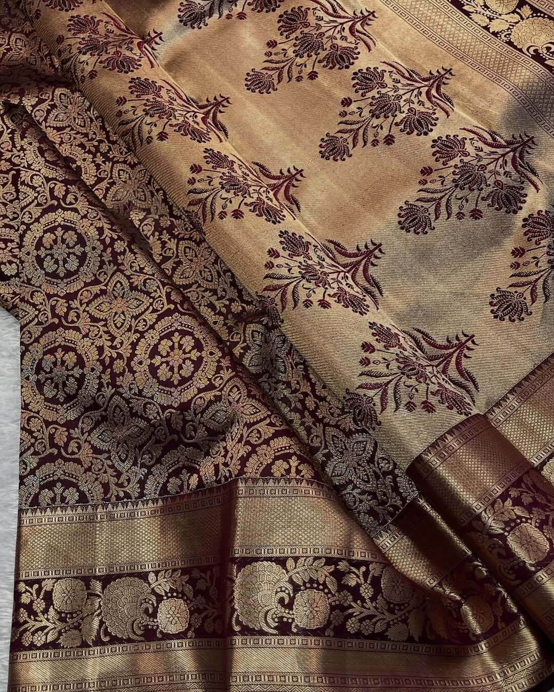Classic Wine Soft Banarasi Silk Saree With Lissome Blouse Piece