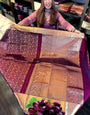 Deserving Purple Soft Banarasi Silk Saree With Allure Blouse Piece