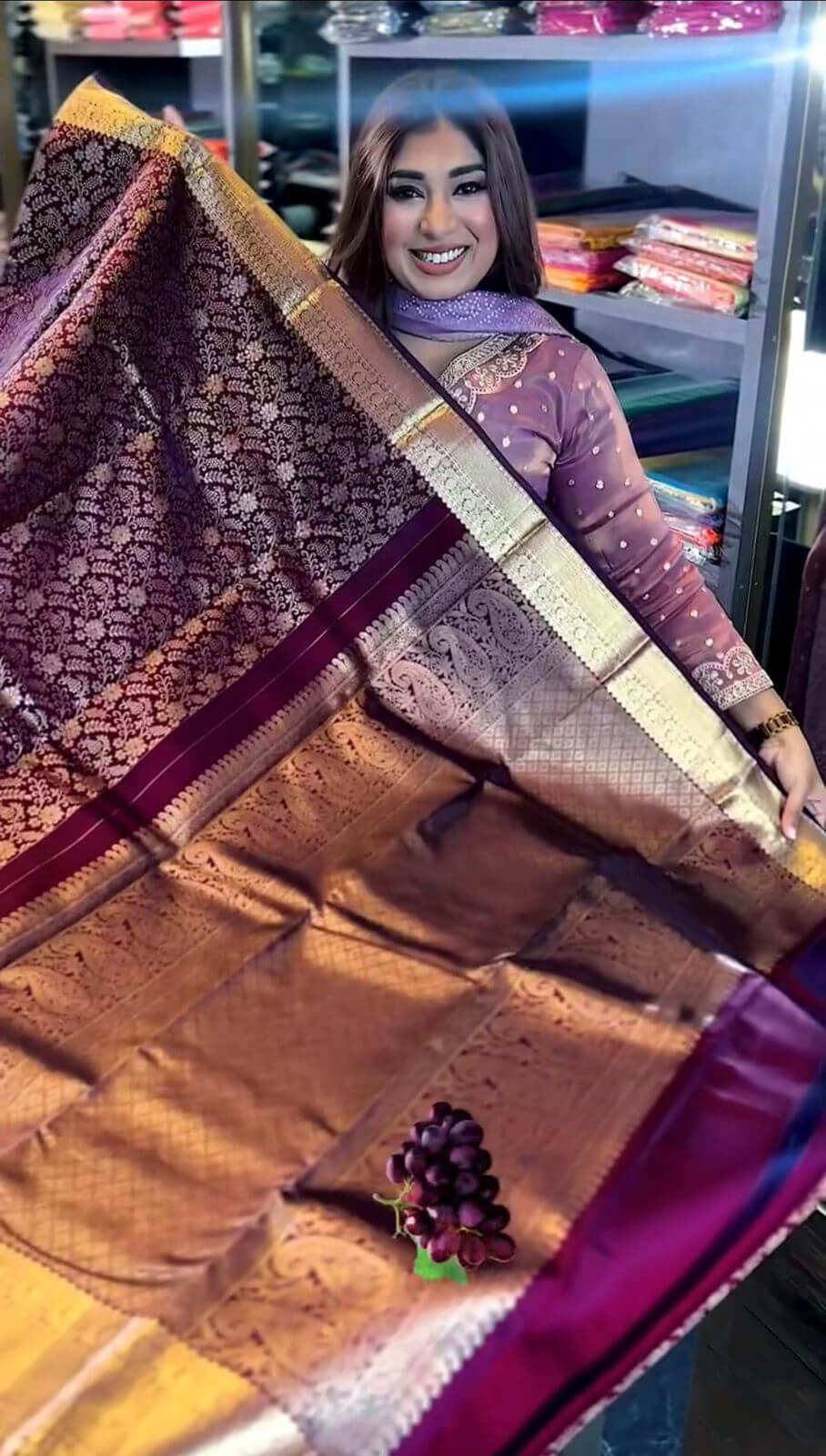 Deserving Purple Soft Banarasi Silk Saree With Allure Blouse Piece