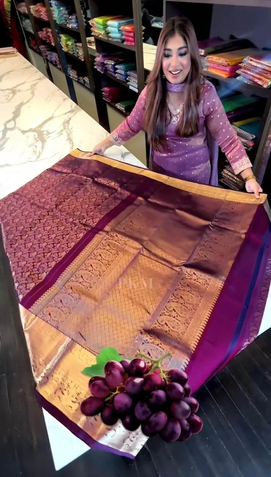 Deserving Purple Soft Banarasi Silk Saree With Allure Blouse Piece