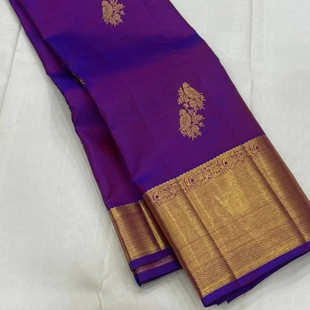 Scrumptious Purple Soft Banarasi Silk Saree With Wonderful Blouse Piece