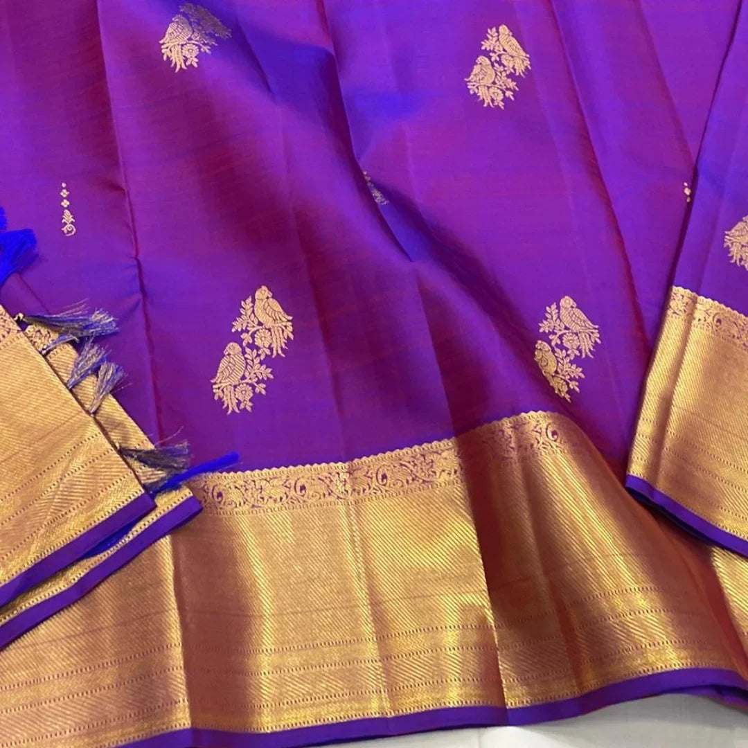 Scrumptious Purple Soft Banarasi Silk Saree With Wonderful Blouse Piece