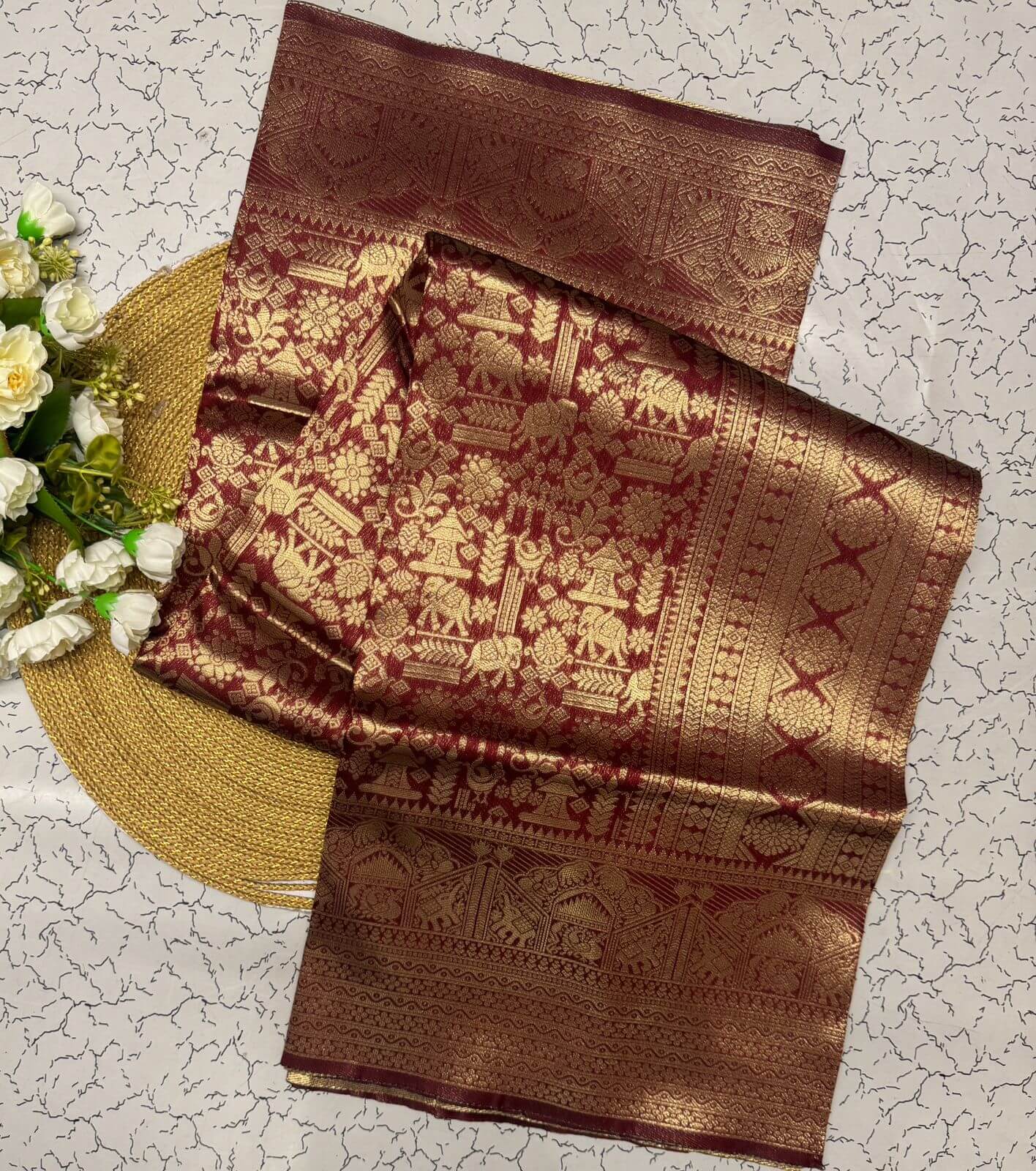 Appealing Wine Soft Banarasi Silk Saree With Assemblage Blouse Piece