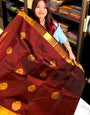 Fairytale Maroon Soft Banarasi Silk Saree With Desiring Blouse Piece