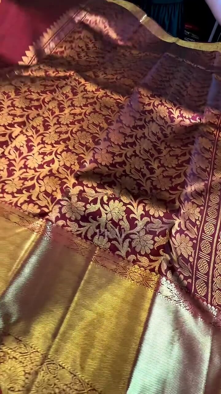 Fairytale Maroon Soft Banarasi Silk Saree With Desiring Blouse Piece