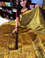 Alluring Brown Soft Banarasi Silk Saree With Deserving Blouse Piece