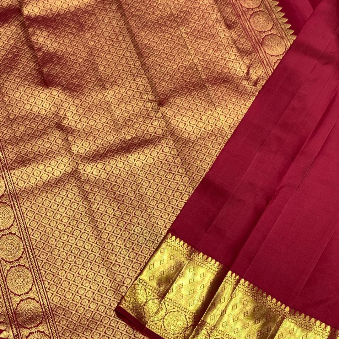 Nebula Red Soft Banarasi Silk Saree With Dalliance Blouse Piece