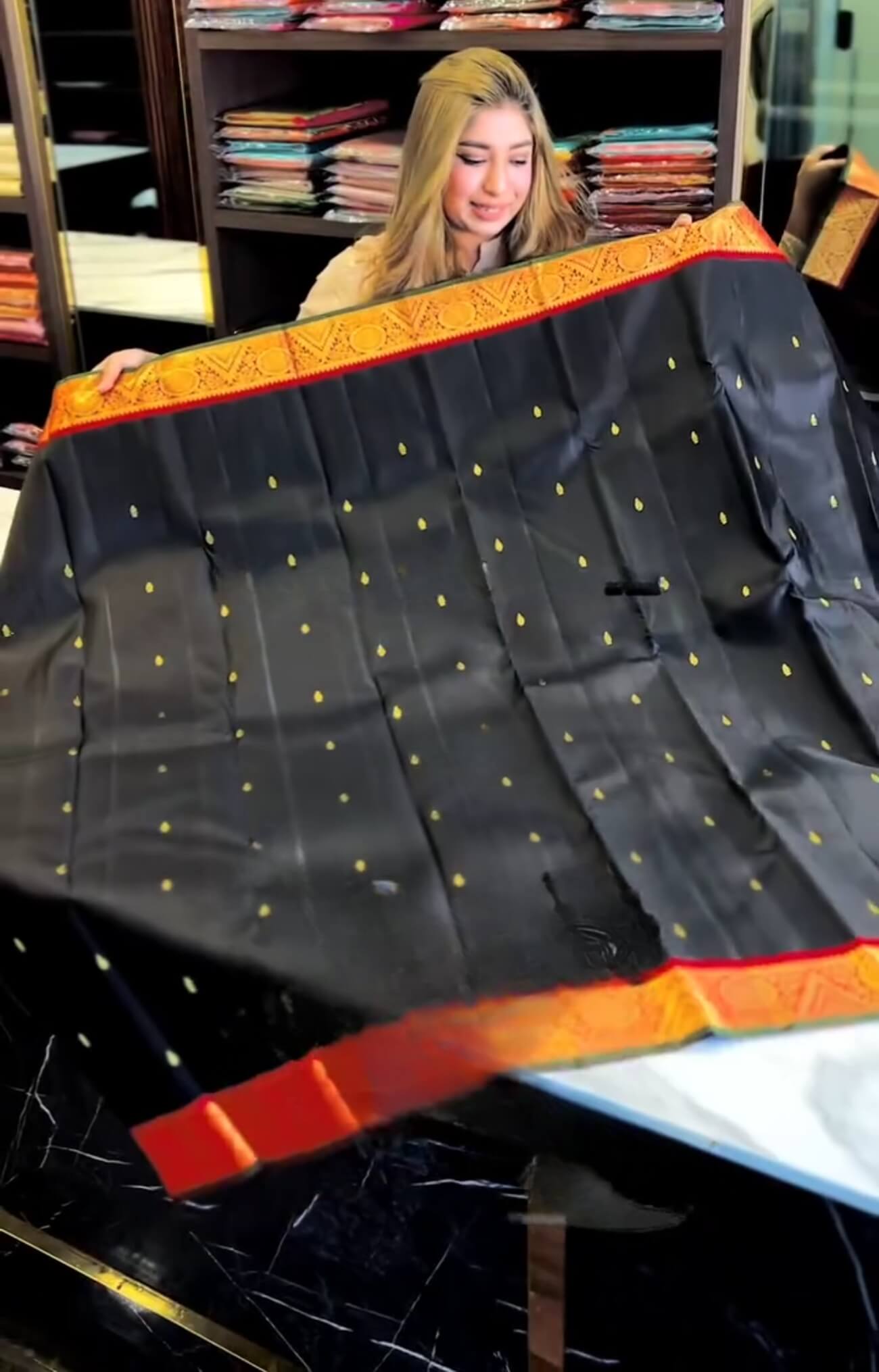 Supernal Black Soft Banarasi Silk Saree With Staring  Blouse Piece