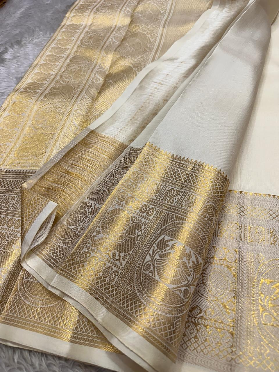 Murmurous Beige Soft Banarasi Silk Saree With Lassitude Blouse Piece
