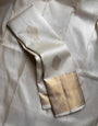 Murmurous Beige Soft Banarasi Silk Saree With Lassitude Blouse Piece