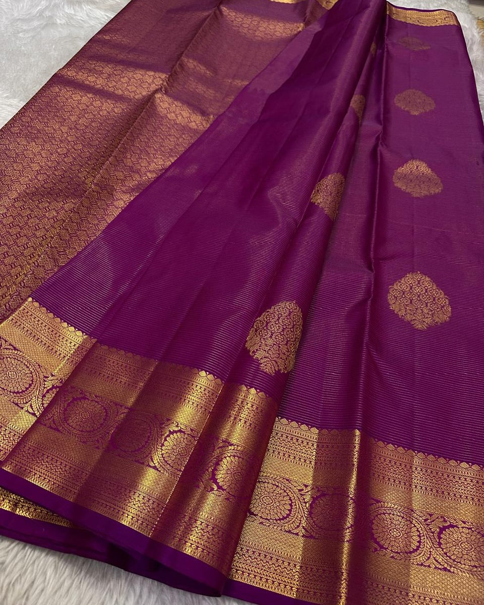 Breathtaking Magenta Soft Banarasi Silk Saree With Divine Blouse Piece