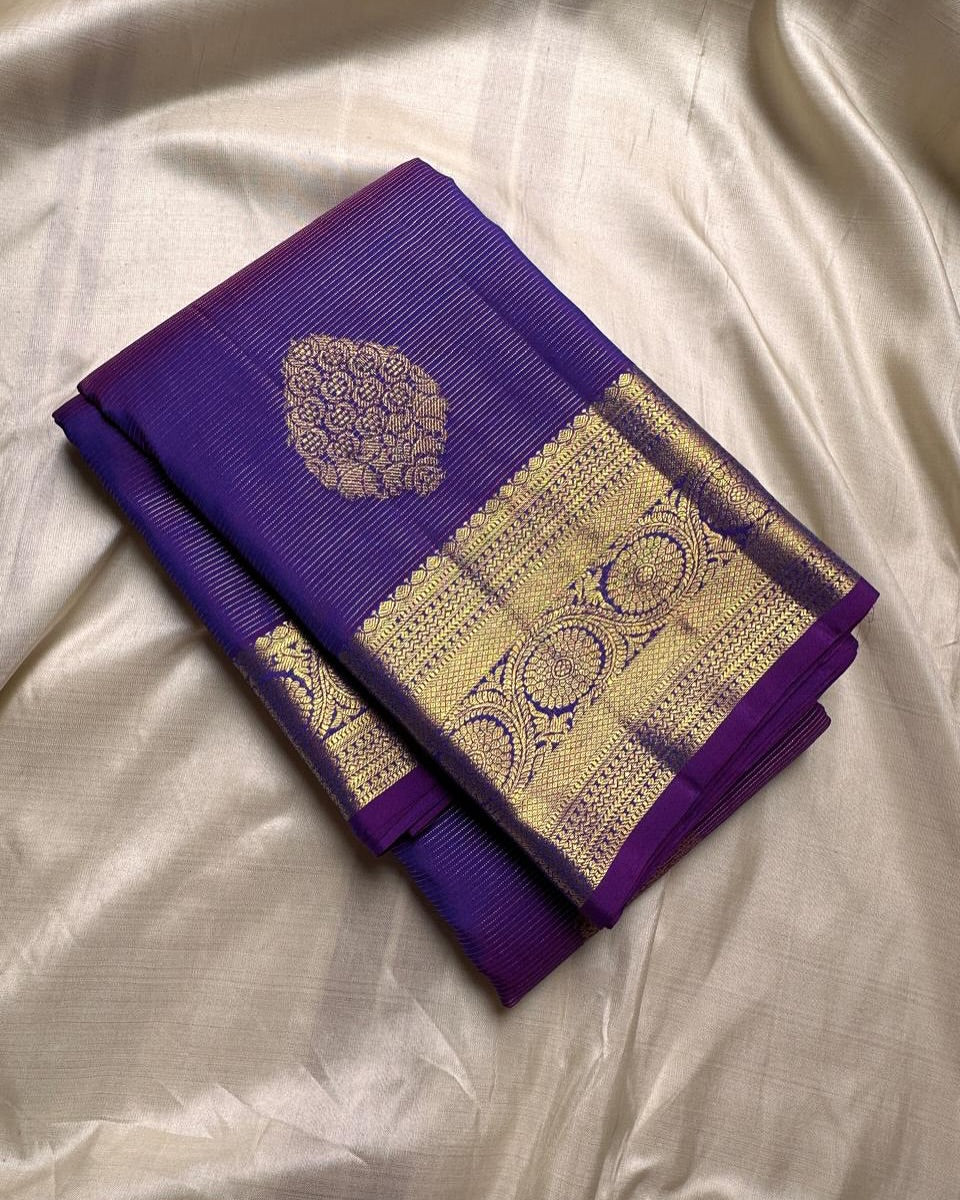 Panoply Purple Soft Banarasi Silk Saree With Radiant Blouse Piece