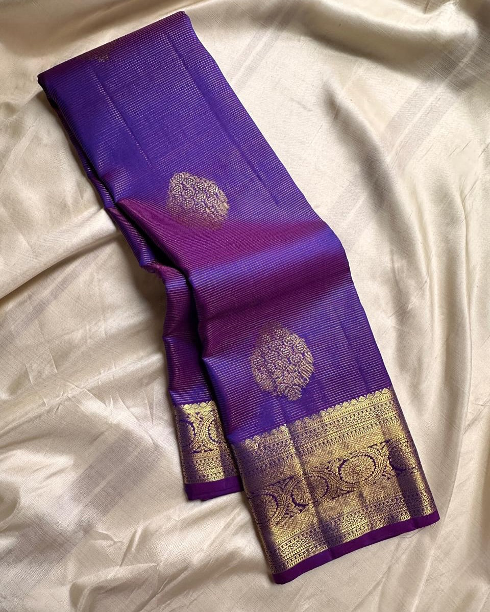 Panoply Purple Soft Banarasi Silk Saree With Radiant Blouse Piece