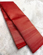 Devastating Red Soft Banarasi Silk Saree With Scrumptious Blouse Piece
