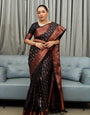 Admirable Black Soft Silk Saree With Lissome Blouse Piece