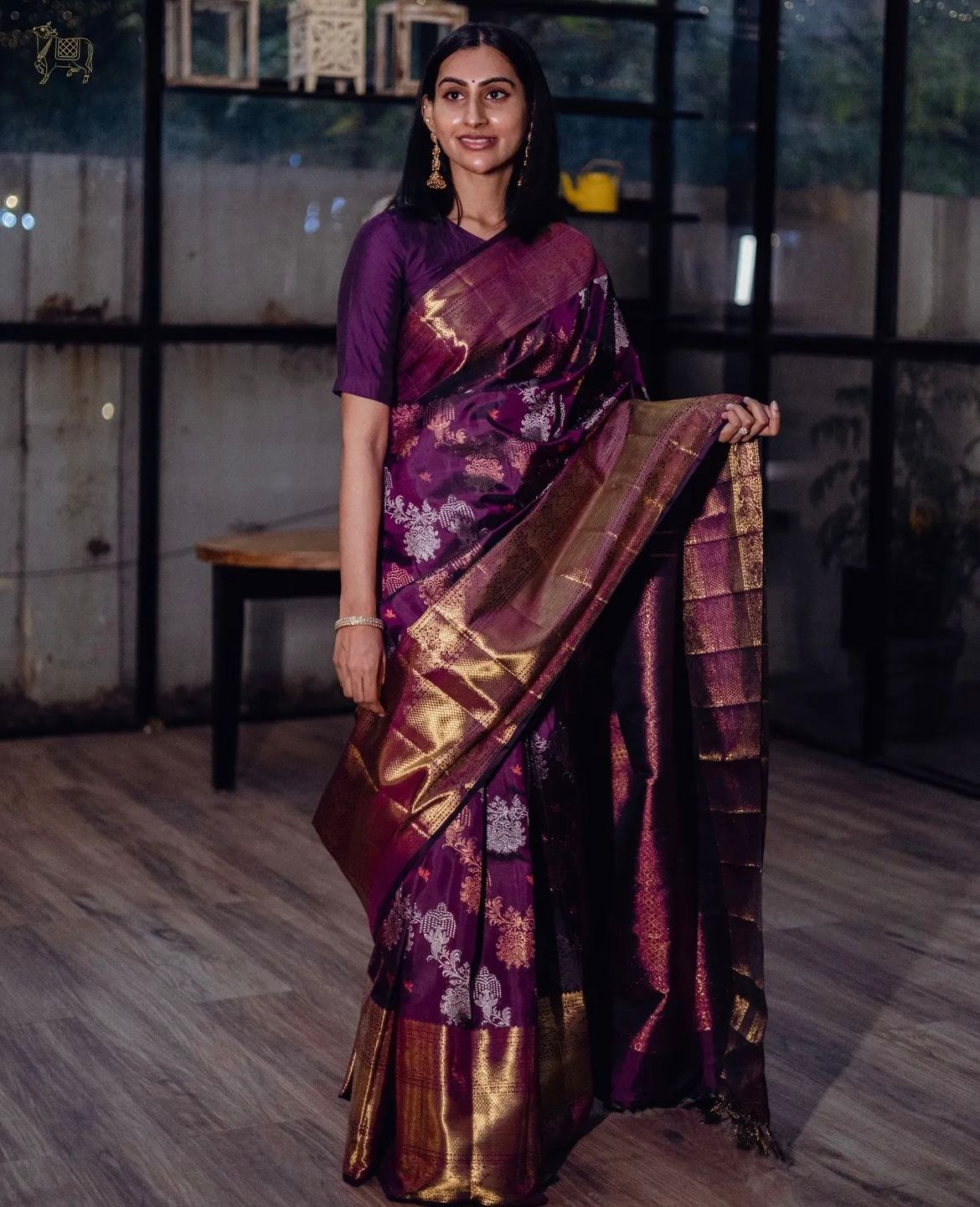 Pleasant Purple Soft Silk Saree With Stunning Blouse Piece