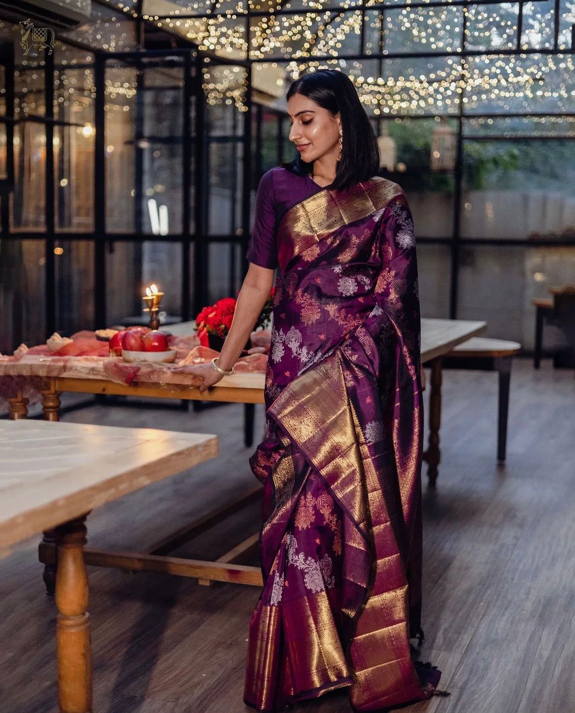Pleasant Purple Soft Silk Saree With Stunning Blouse Piece