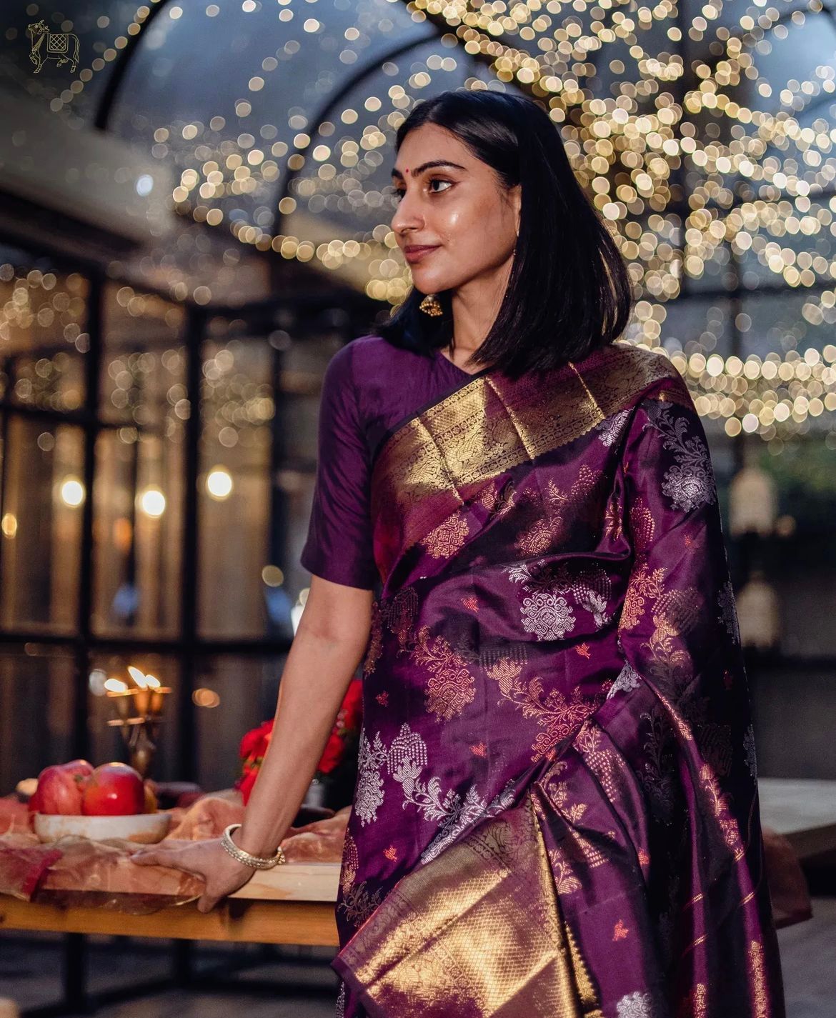 Pleasant Purple Soft Silk Saree With Stunning Blouse Piece