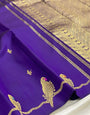Fairytale Royal Blue Pure Banarasi Silk Saree With Trendy Blouse Piece