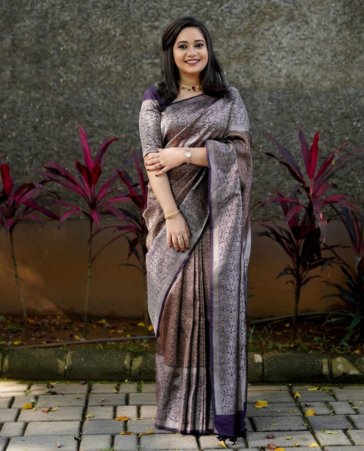 Inimitable Purple Soft Silk Saree With Propinquity Blouse Piece