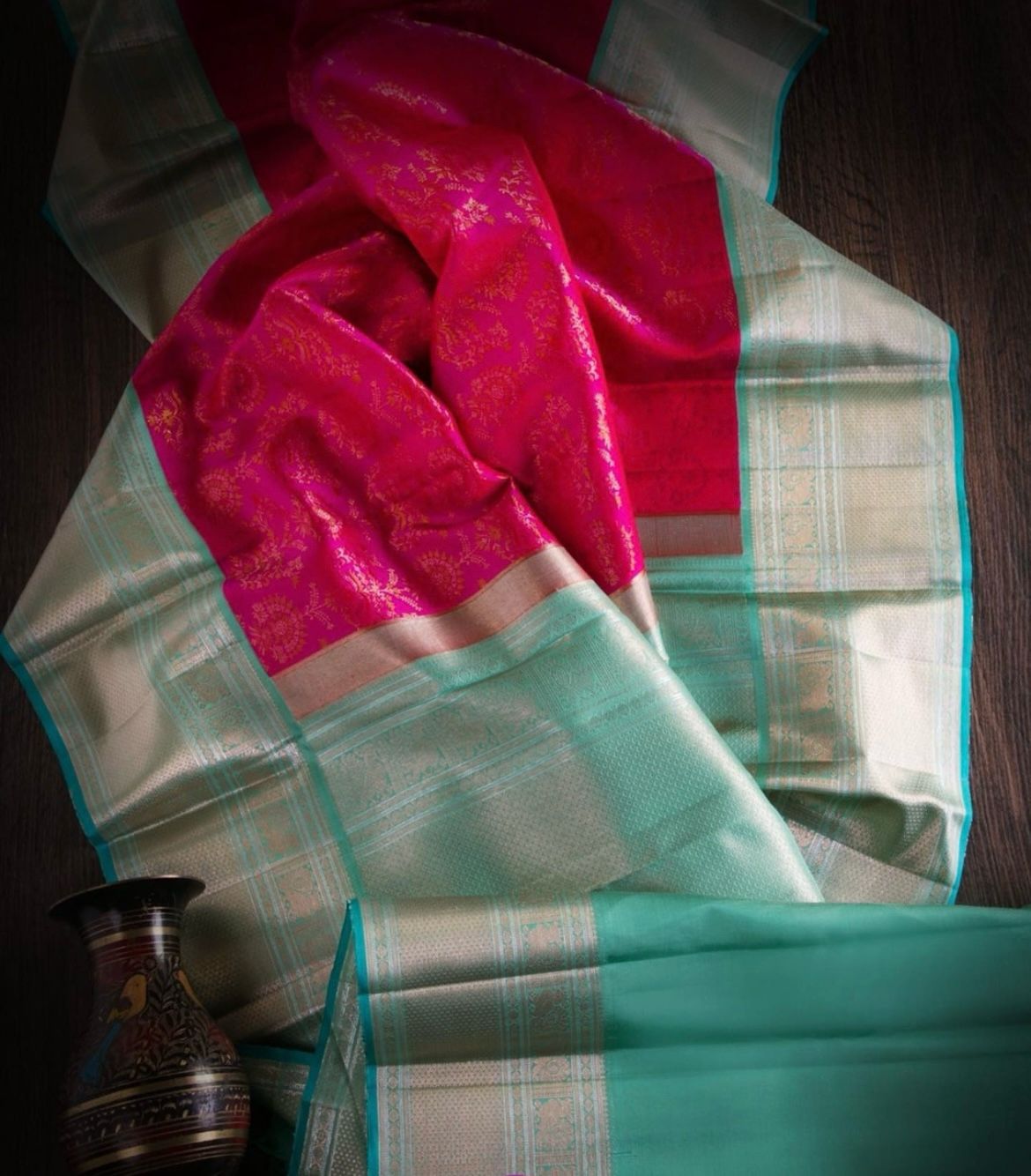 Fugacious Dark Pink Soft Silk Saree With Aplomb Blouse Piece