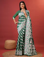 Vibrant Green Cotton Silk Saree With Radiant Blouse Piece