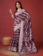 Radiant Wine Cotton Silk Saree With Seraphic Blouse Piece