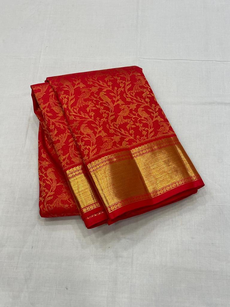 Radiant Red Soft Banarasi Silk Saree With Charming Blouse Piece