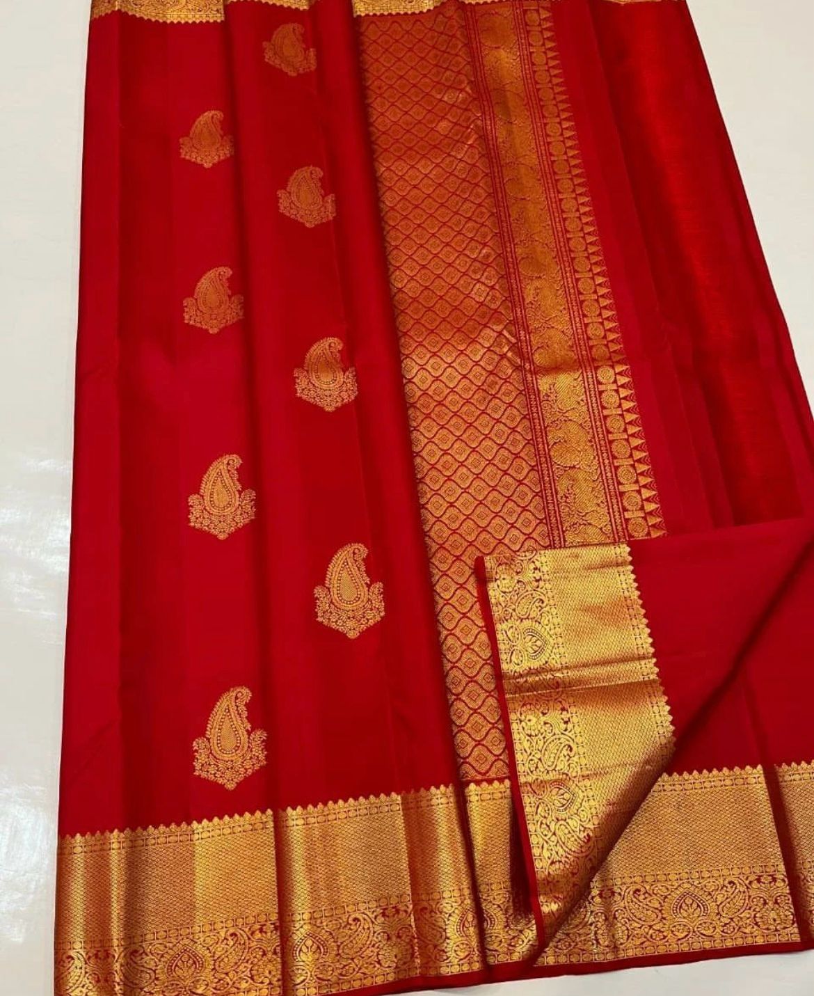Evocative Red Soft Silk Saree With Ornate Blouse Piece