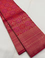 Classy Dark Pink Soft Banarasi Silk Saree With Innovative Blouse Piece