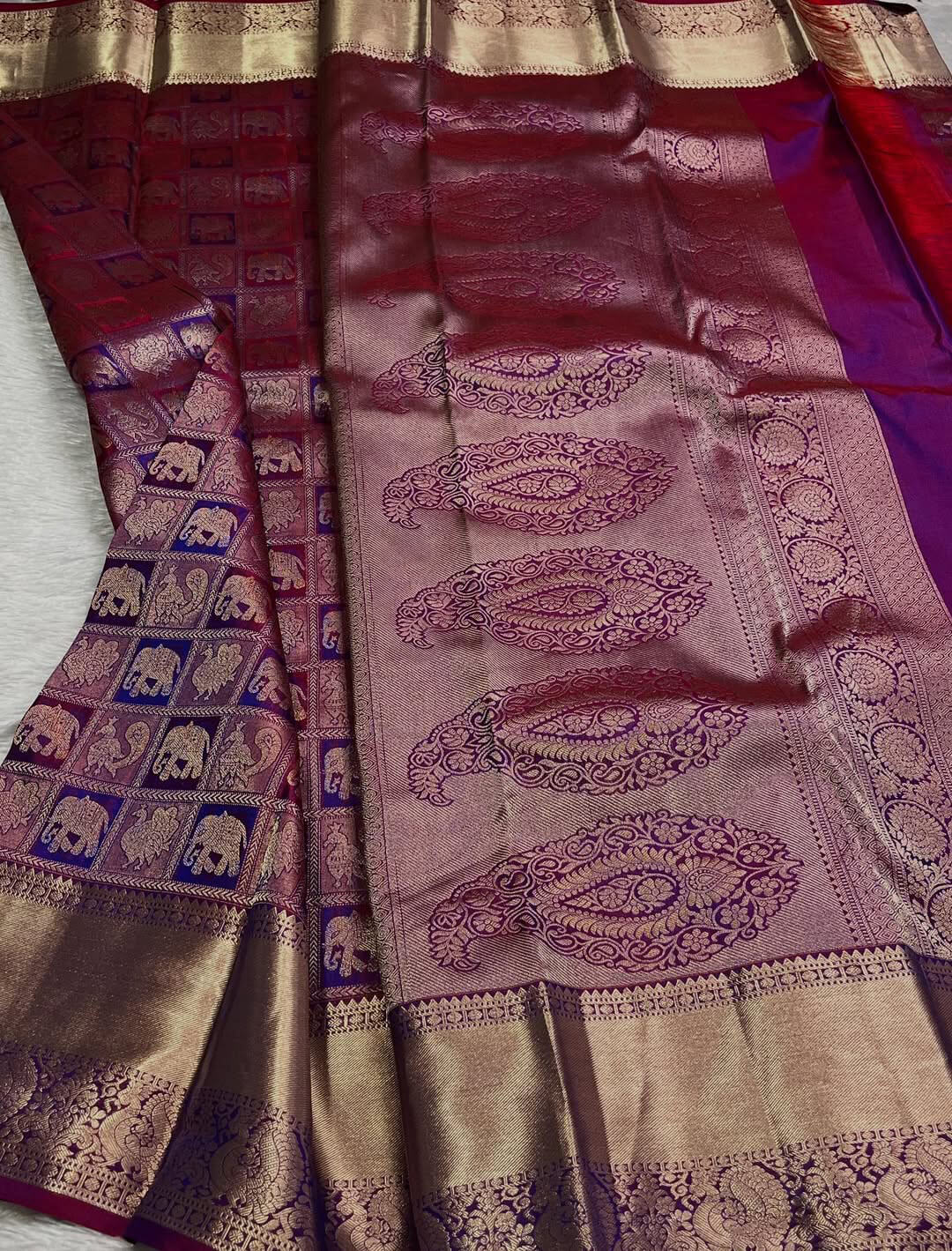 Luxuriant Purple Soft Banarasi Silk Saree With Panache Blouse Piece