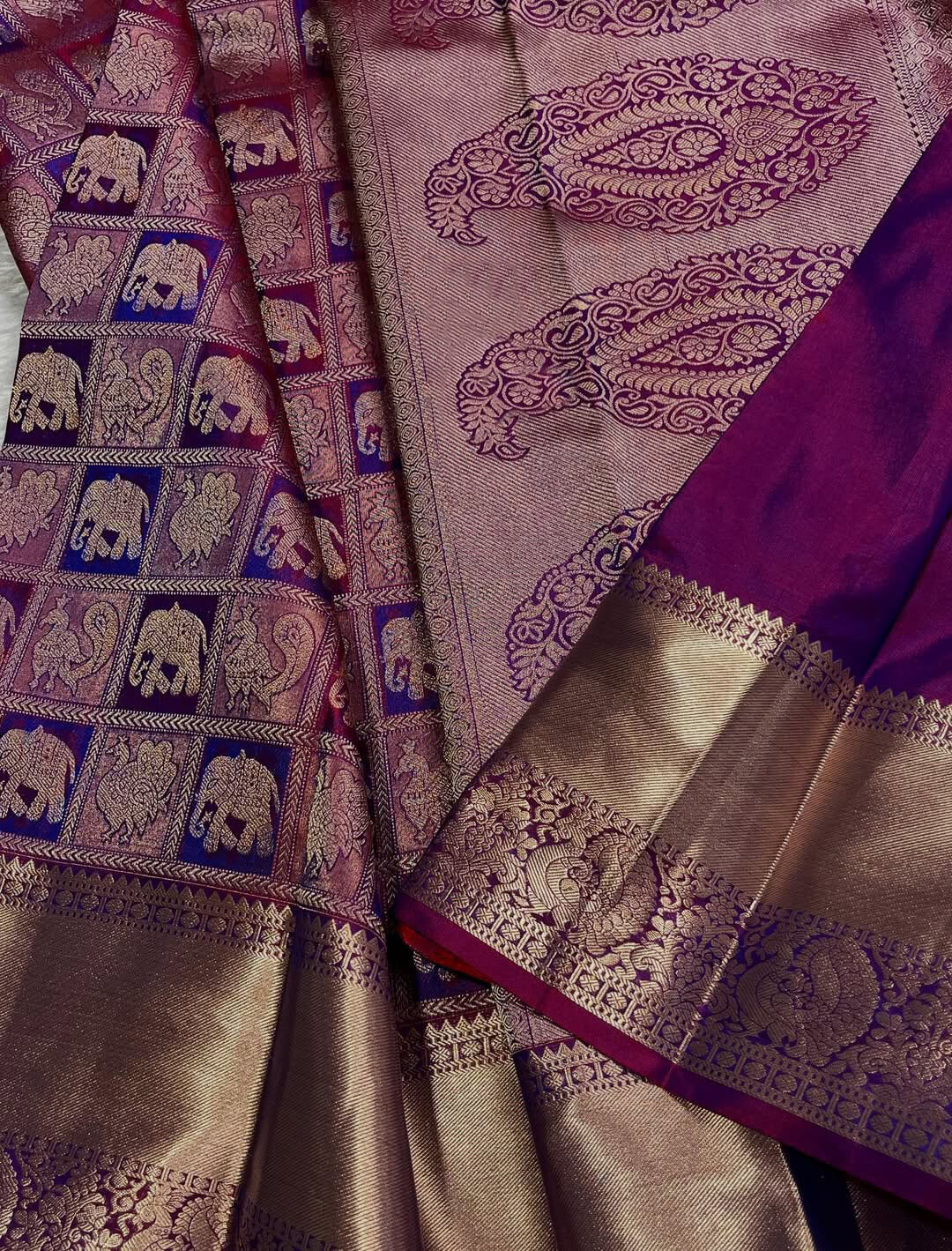 Luxuriant Purple Soft Banarasi Silk Saree With Panache Blouse Piece