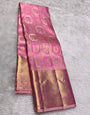 Admirable Pink Pure Zari Weaving Banarasi Silk Saree With Posh Blouse Piece