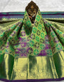 Mesmeric Green Pure Banarasi Silk Saree With Amiable Blouse Piece