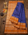 Sophisticated Blue Pure Banarasi Silk Saree With Glorious Blouse Piece
