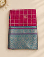 Arresting Dark Pink Pure Banarasi Silk Saree With Nectarous Blouse Piece